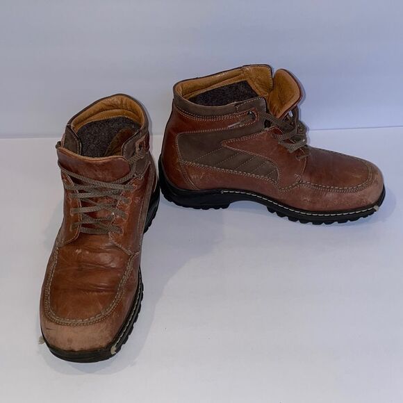 Joseph Seibel Men’s Brown Leather Hiking Boots Size 40 US Size 7 - Picture 1 of 8